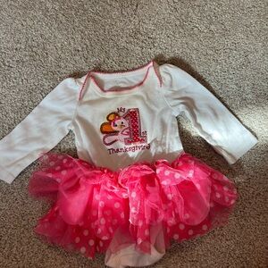 My 1st Thanksgiving baby girl pink tutu onesie 0-3 m koala kids
